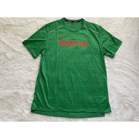 Nike Dri Fit KENYA TEAM ISSUED RUNNING SHIRT GREEN CT0105- 320 Men's Sz L NO TAG - Picture 1 of 13